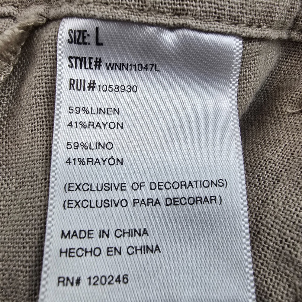 WallFlower Short Overalls Women Large Beige Linen Side Buttons Adjustable Straps - Picture 7 of 11